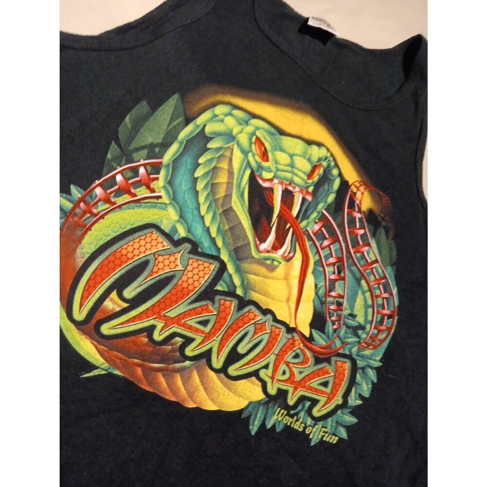 RARE Tultex Tank Top Mamba Worlds of Fun KCMO Y2K Theme Park Graphic VTG M